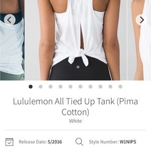 lululemon athletica White All Tied Up Tank